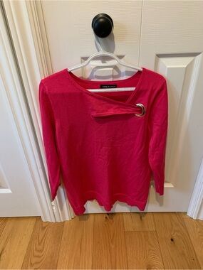 PICK ANY 3 ITEMS FOR $10 - Cable & Gauge Fuchsia Ring-Accent Knit Top